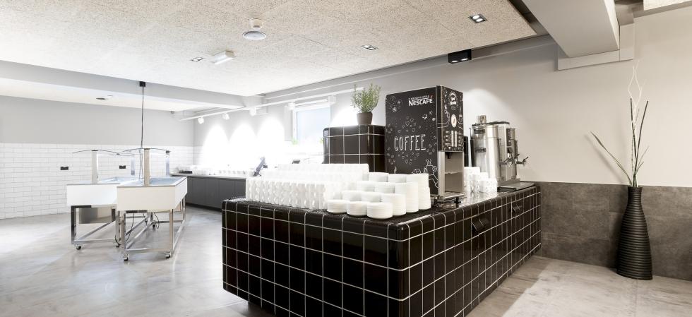 Frühstücksbereich im a&o Hostel, Hauptbahnhof Berlin