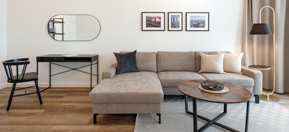 Superior living room in the Apartments am Brandenburger Tor in Berlin