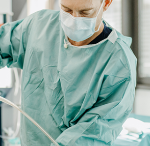 Dr. Labschies in the surgery room
